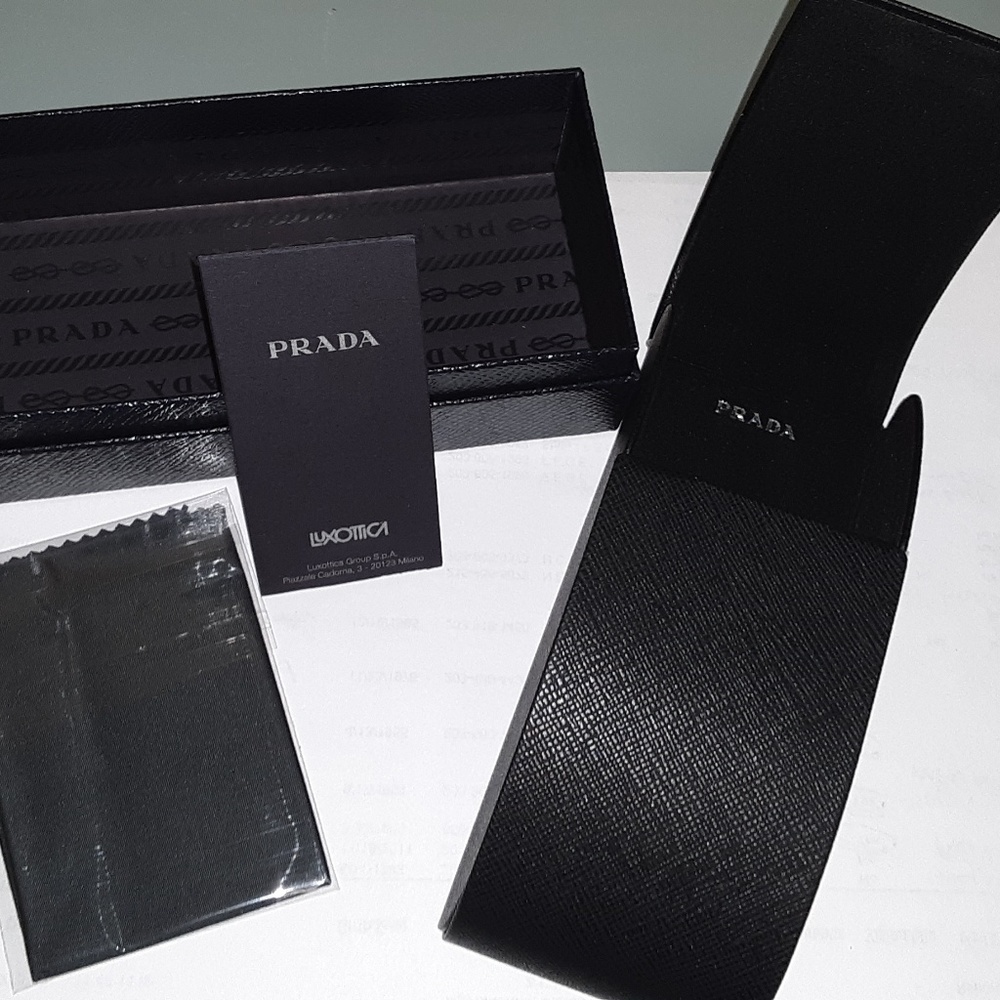 Black Prada sunglass case